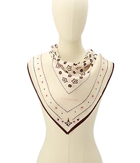 COACH Western Floral Print Square Scarf