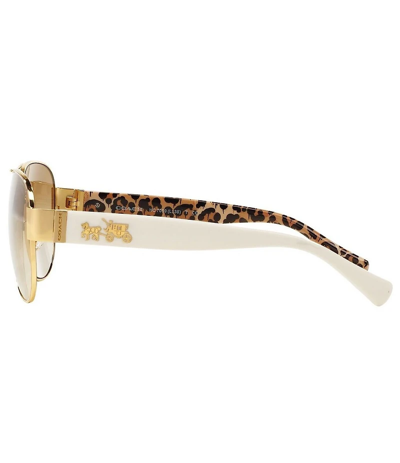 COACH Women's 0HC7059 58mm Aviator Sunglasses