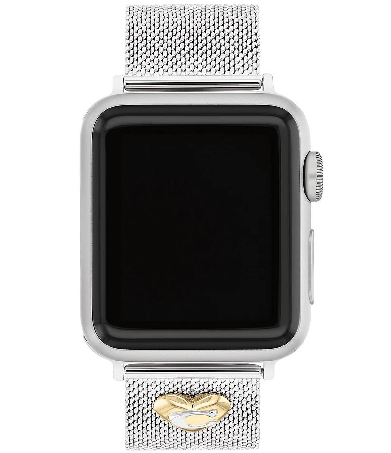COACH Women's 38/40/41 Stainless Steel Heart Mesh Bracelet Strap for Apple Watch