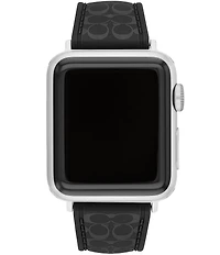 COACH Women's 38/40/41mm Black Silicone Signature Logo Strap for Apple Watch