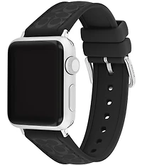 COACH Women's 38/40/41mm Black Silicone Signature Logo Strap for Apple Watch