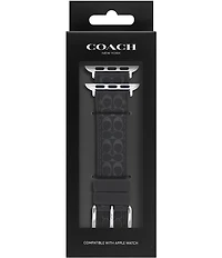 COACH Women's 38/40/41mm Black Silicone Signature Logo Strap for Apple Watch