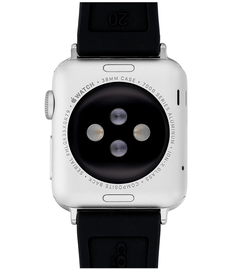 COACH Women's 38/40/41mm Floral Black Silicone Strap for Apple Watch