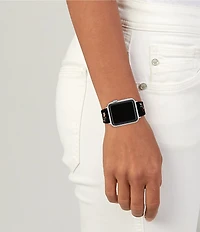 COACH Women's 38/40/41mm Floral Black Silicone Strap for Apple Watch