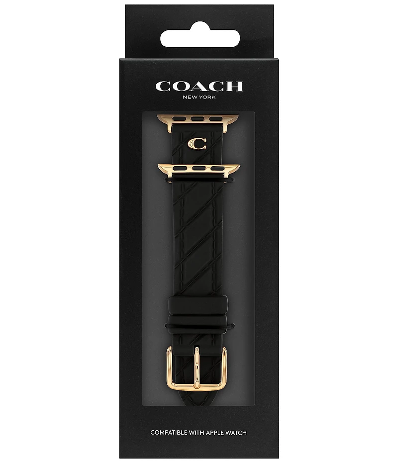 COACH Women's 38/40/41mm Quilted Silicone Apple Strap Watch