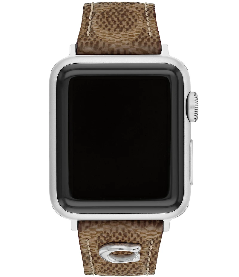 COACH Women's 38/40/41mm Signature Canvas Strap for Apple Watch