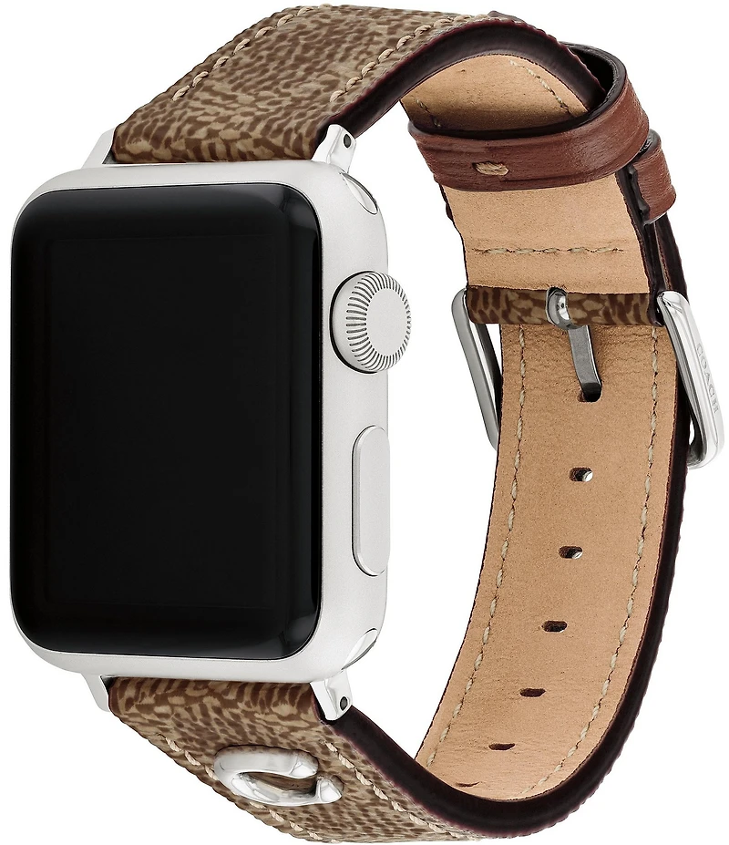 COACH Women's 38/40/41mm Signature Canvas Strap for Apple Watch