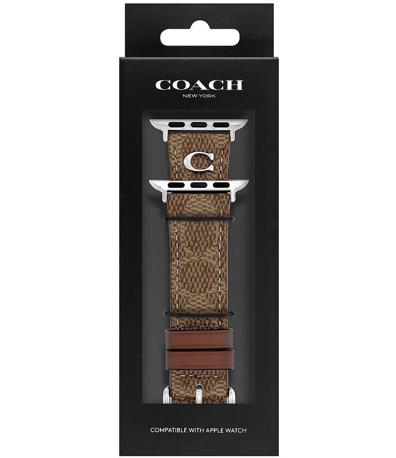 COACH Women's 38/40/41mm Signature Canvas Strap for Apple Watch