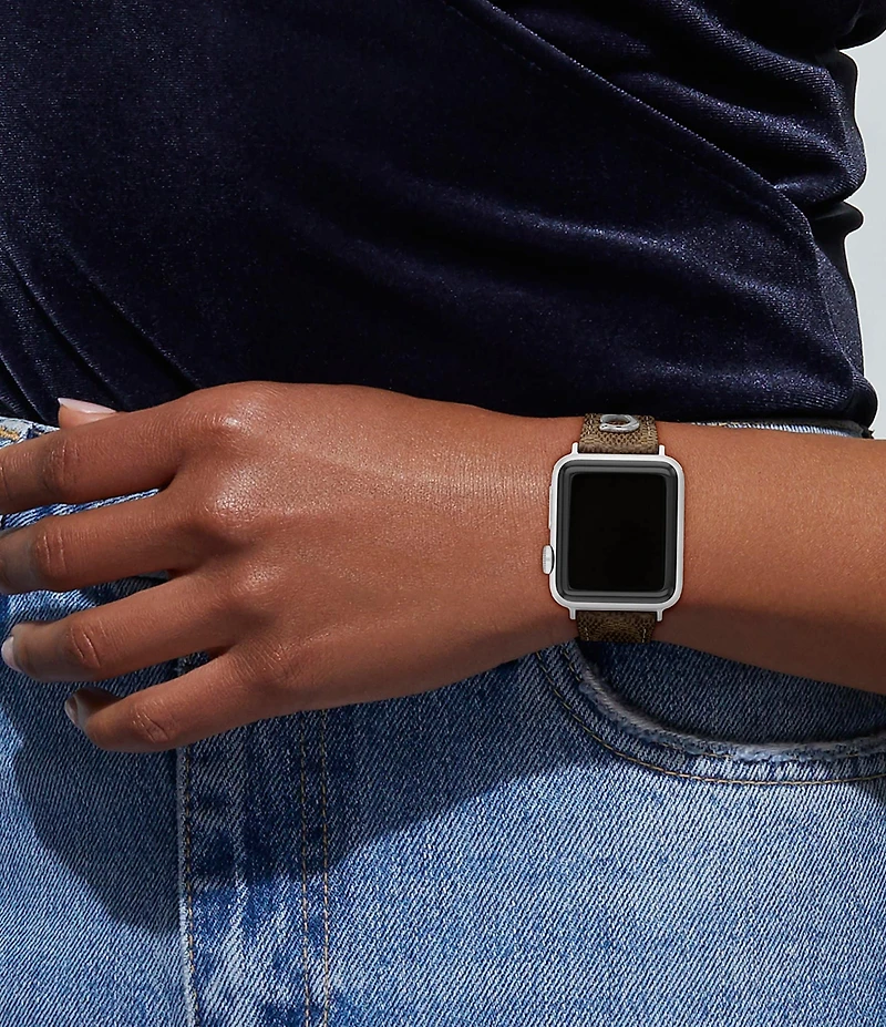COACH Women's 38/40/41mm Signature Canvas Strap for Apple Watch