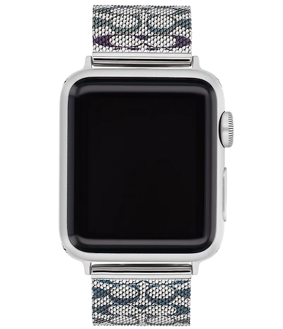 COACH Women's 38/40/41mm Signature Mesh Stainless Steel Bracelet Apple Watch Strap