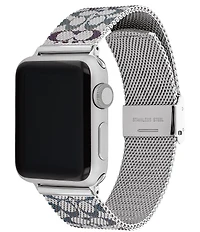 COACH Women's 38/40/41mm Signature Mesh Stainless Steel Bracelet Apple Watch Strap