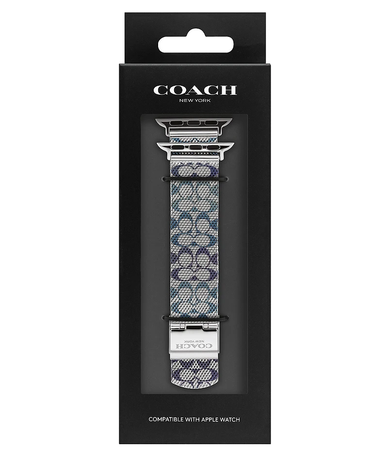 COACH Women's 38/40/41mm Signature Mesh Stainless Steel Bracelet Apple Watch Strap