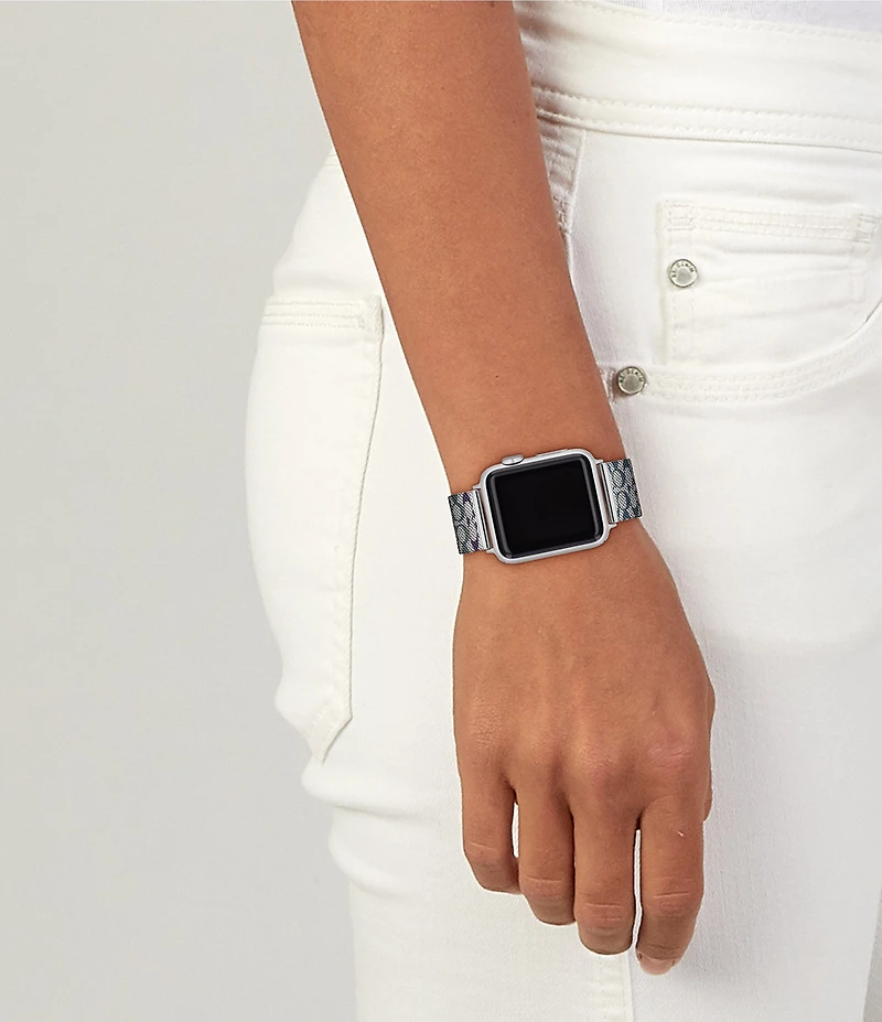 COACH Women's 38/40/41mm Signature Mesh Stainless Steel Bracelet Apple Watch Strap