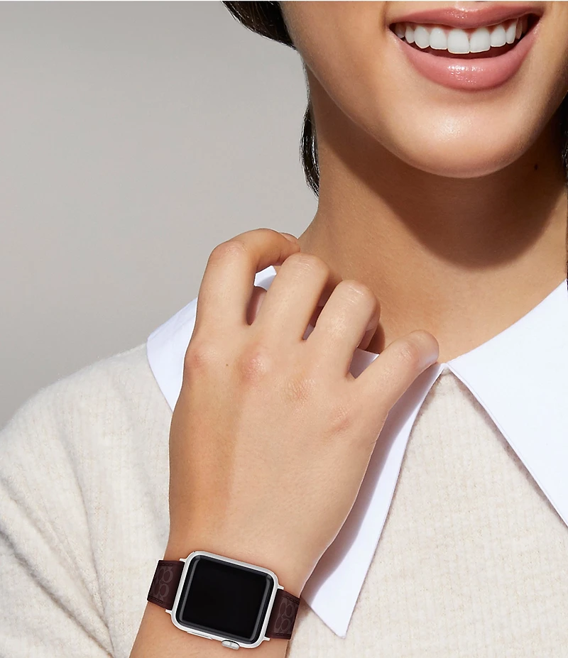 COACH Women's 38/40/41mm Signature Silicone Apple Watch Strap