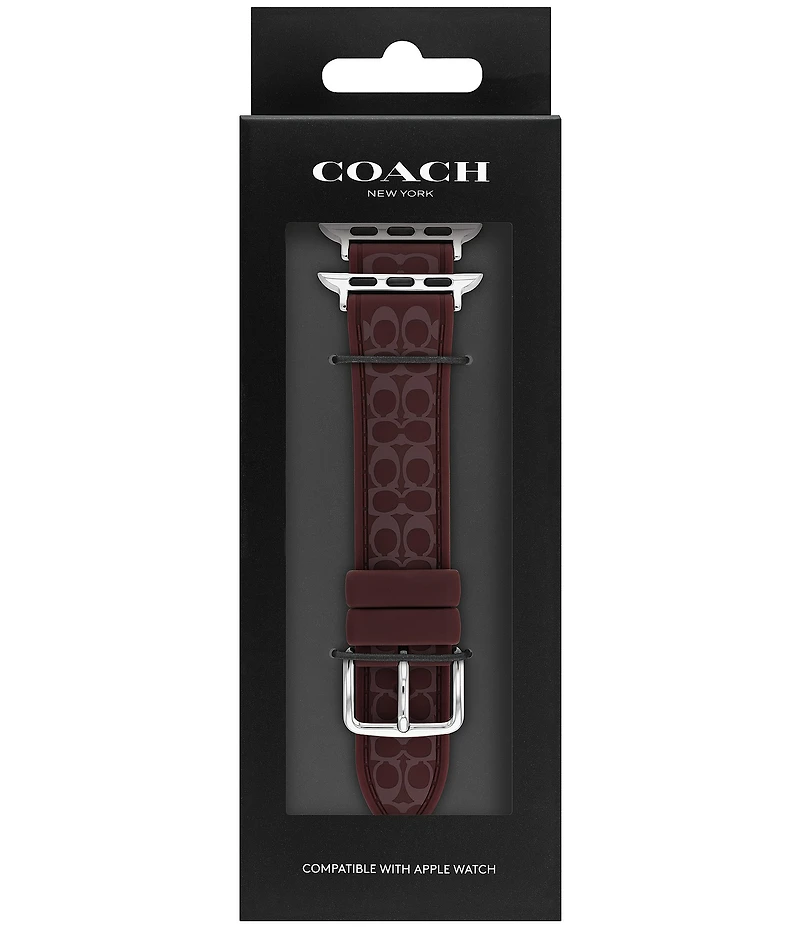 COACH Women's 38/40/41mm Signature Silicone Apple Watch Strap
