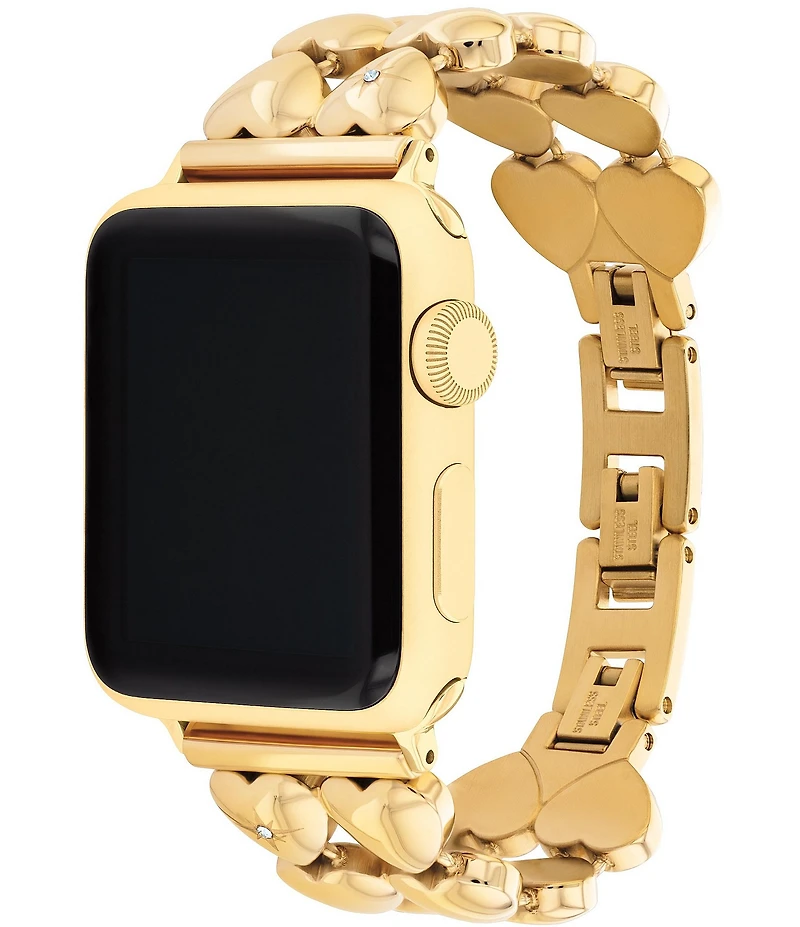 COACH Women's 38/40/41mm Stainless Steel Heart Apple Watch Bracelet Strap