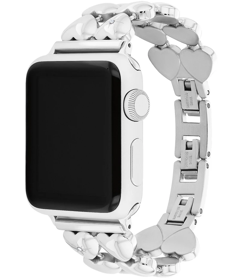 COACH Women's 38/40/41mm Stainless Steel Heart Apple Watch Bracelet Strap
