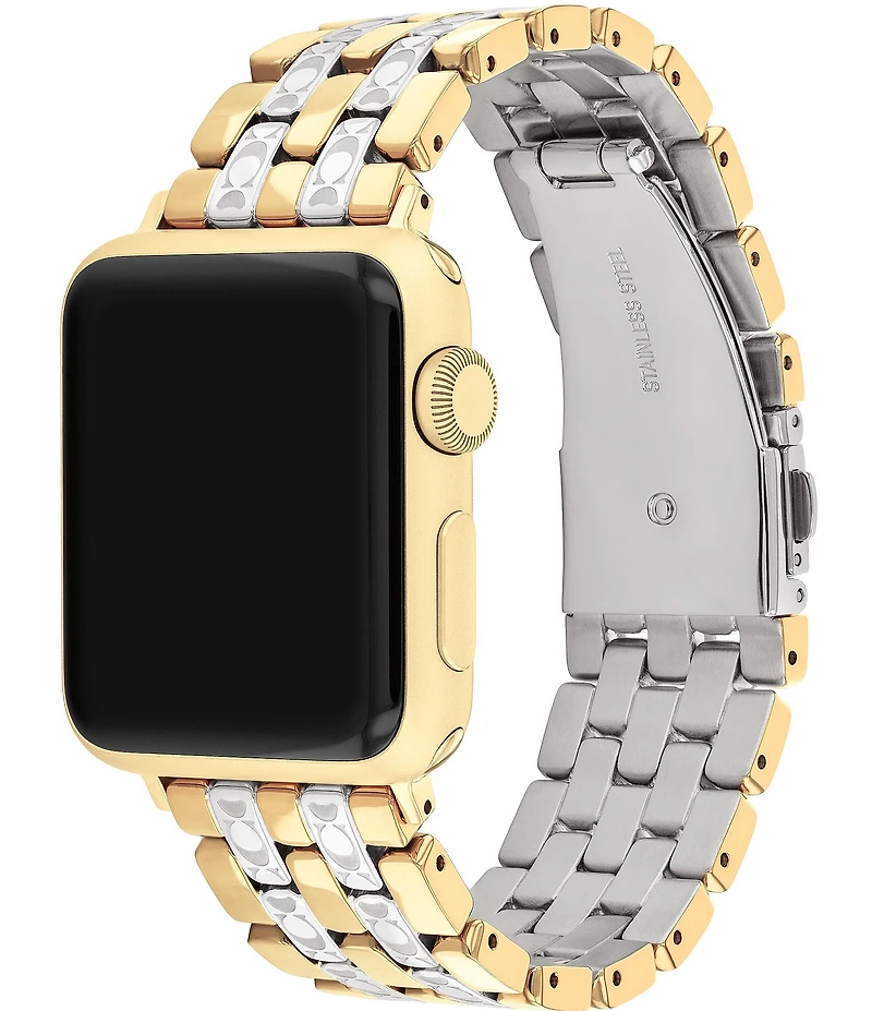 COACH 38/40/41mm Two Tone Stainless Steel Bracelet Strap for Apple Watch