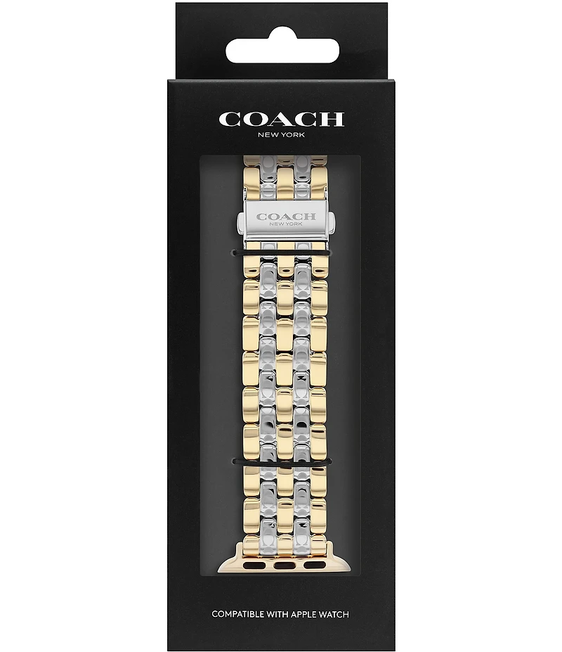 COACH 38/40/41mm Two Tone Stainless Steel Bracelet Strap for Apple Watch