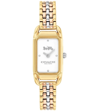 COACH Women's Cadie Quartz Analog Tri Tone Stainless Steel Bracelet Watch