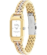 COACH Women's Cadie Quartz Analog Tri Tone Stainless Steel Bracelet Watch