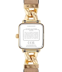 COACH Women's Cass Quartz Analog Gold Tone Stainless Steel and Saddle Leather Strap Watch