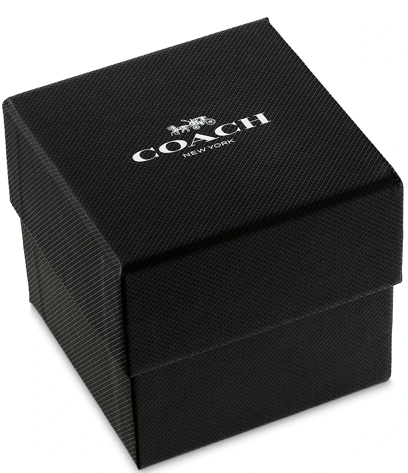 COACH Women's Cass Quartz Analog Gold Tone Stainless Steel and Saddle Leather Strap Watch