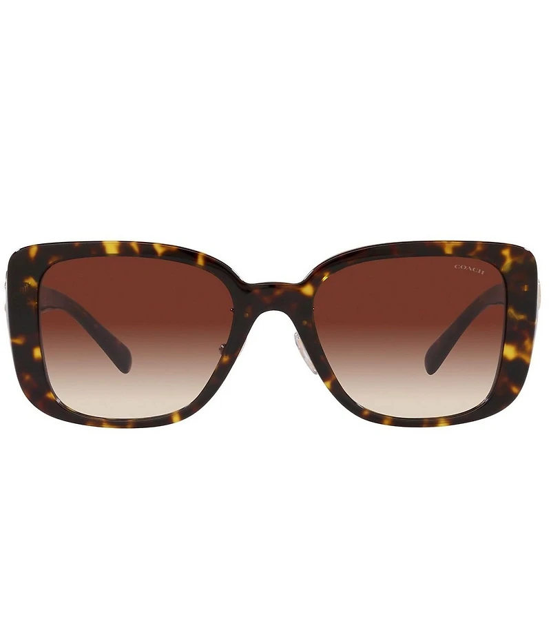 COACH Women's Dark Tortoise 54mm Square Sunglasses