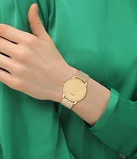 COACH Women's Elliot Quartz Analog Gold Tone Stainless Steel Mesh Bracelet Watch