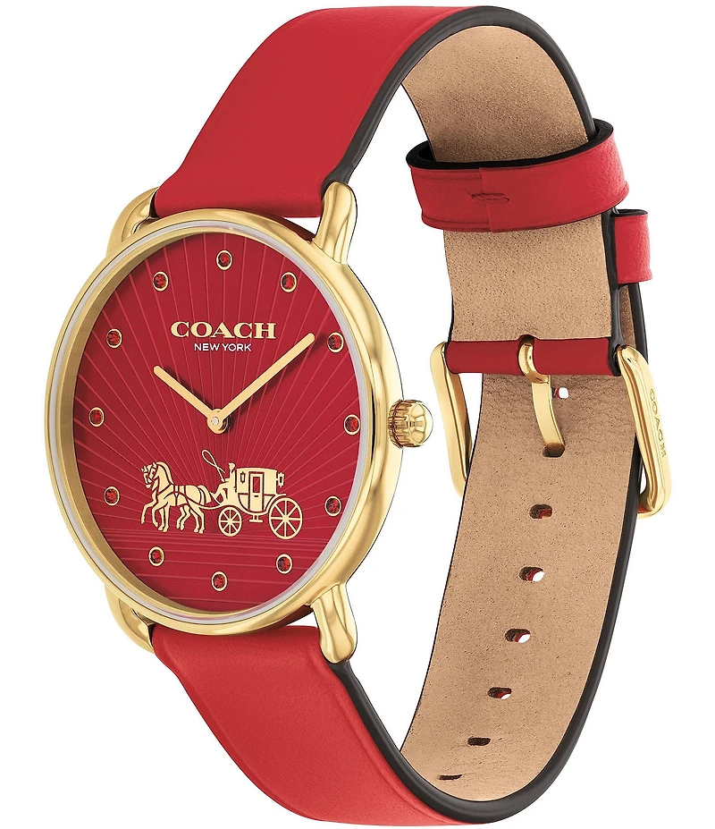 COACH Women's Elliot Quartz Analog Leather Strap Watch