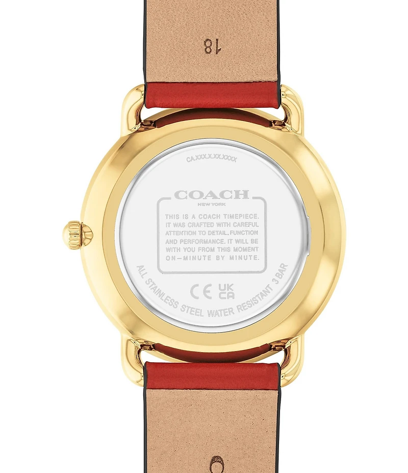 COACH Women's Elliot Quartz Analog Leather Strap Watch