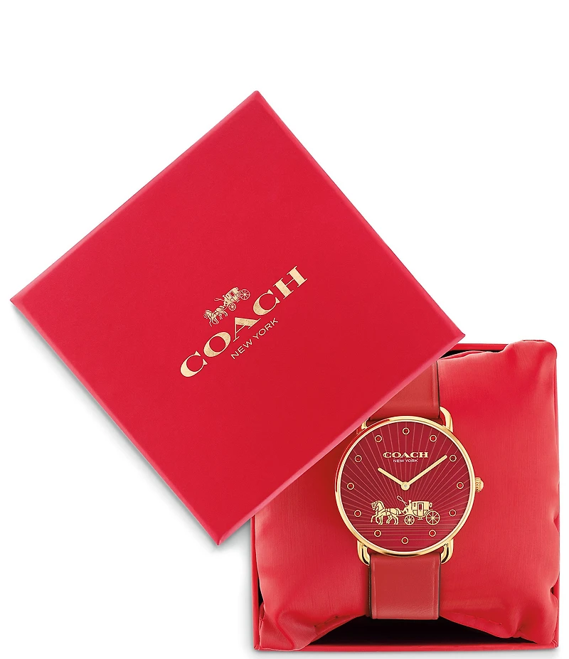 COACH Women's Elliot Quartz Analog Leather Strap Watch