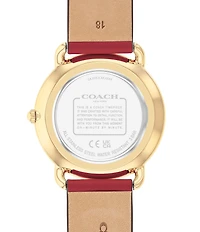 COACH Women's Elliot Quartz Analog Red Leather Strap Watch