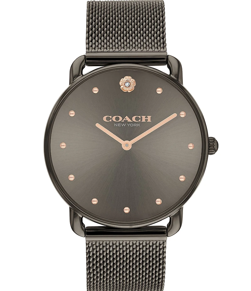 COACH Women's Elliot Quartz Analog Mesh Bracelet Watch