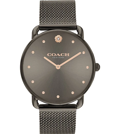 COACH Women's Elliot Quartz Analog Mesh Bracelet Watch