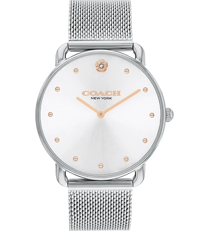COACH Women's Elliot Quartz Analog Mesh Bracelet Watch