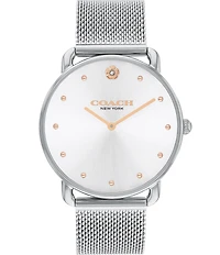 COACH Women's Elliot Quartz Analog Mesh Bracelet Watch