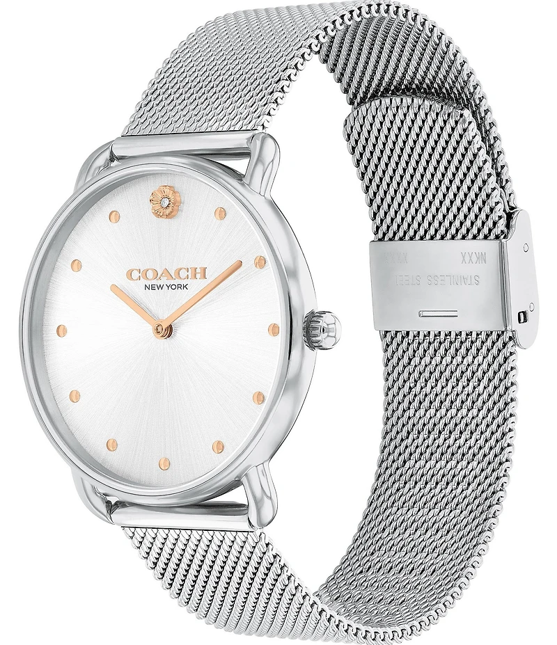 COACH Women's Elliot Quartz Analog Mesh Bracelet Watch
