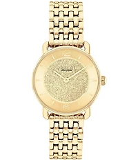 COACH Women's Elliot Quartz Analog Stainless Steel Glitter Dial Bracelet Watch