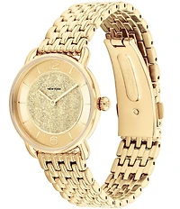 COACH Women's Elliot Quartz Analog Stainless Steel Glitter Dial Bracelet Watch