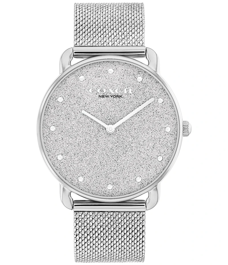 COACH Women's Elliot Quartz Analog Stainless Steel Mesh Bracelet Watch