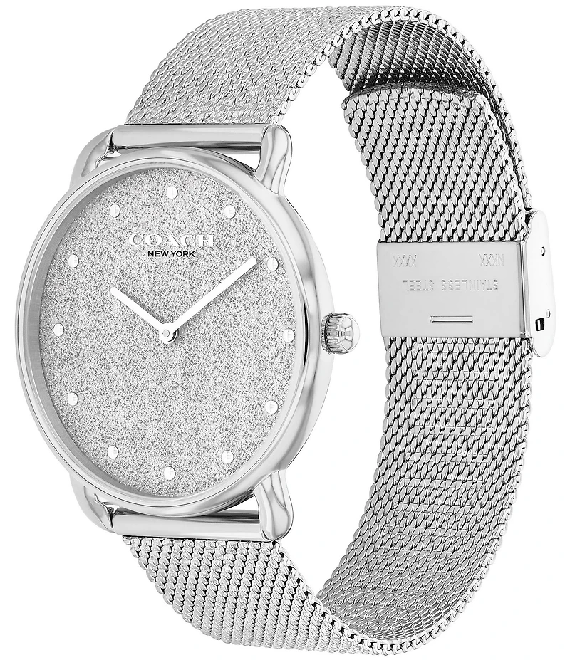 COACH Women's Elliot Quartz Analog Stainless Steel Mesh Bracelet Watch