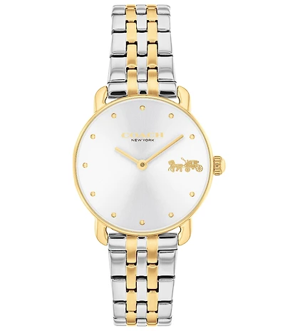 COACH Women's Elliot Quartz Analog Two Tone Stainless Steel Bracelet Watch