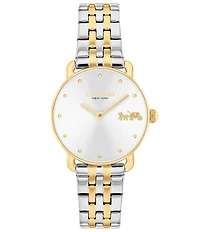 COACH Women's Elliot Quartz Analog Two Tone Stainless Steel Bracelet Watch
