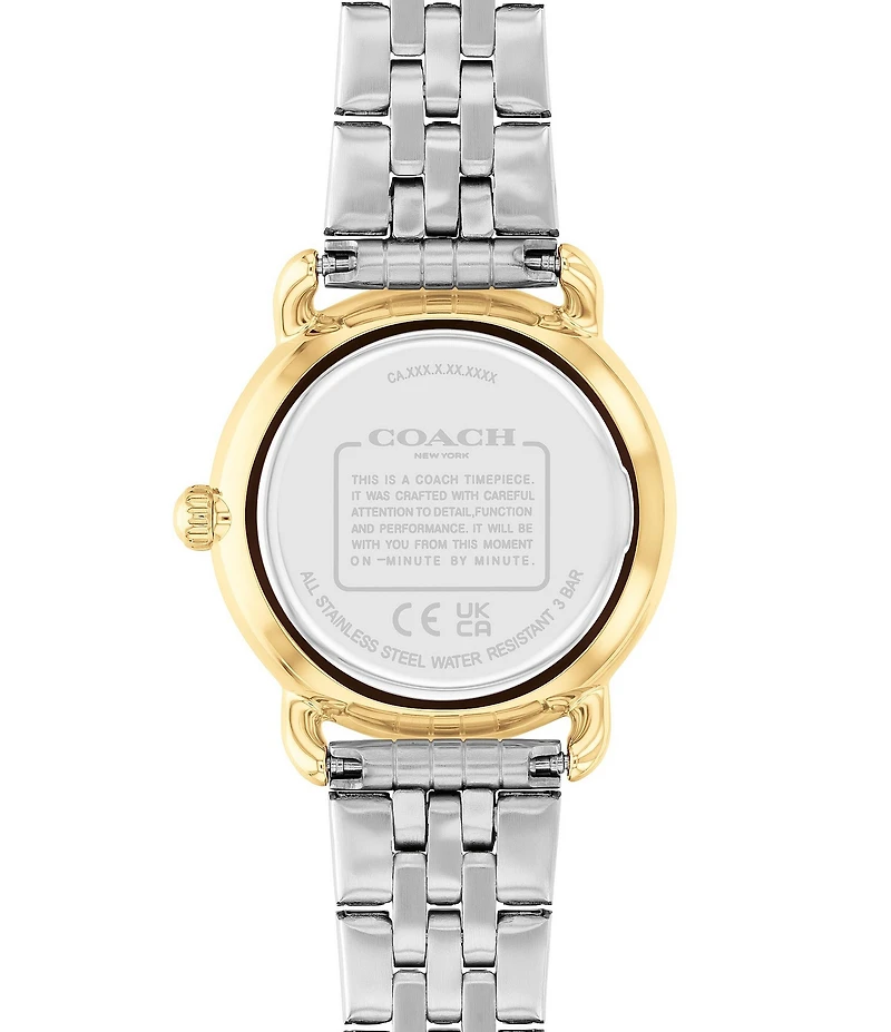 COACH Women's Elliot Quartz Analog Two Tone Stainless Steel Bracelet Watch