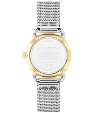 COACH Women's Elliot Quartz Analog Two Tone Stainless Steel Mesh Bracelet Watch and Bracelet Set
