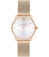 COACH Women's Elliot Silver Dial Quartz Analog Mesh Bracelet Watch
