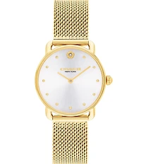 COACH Women's Elliot Silver Dial Quartz Analog Mesh Bracelet Watch