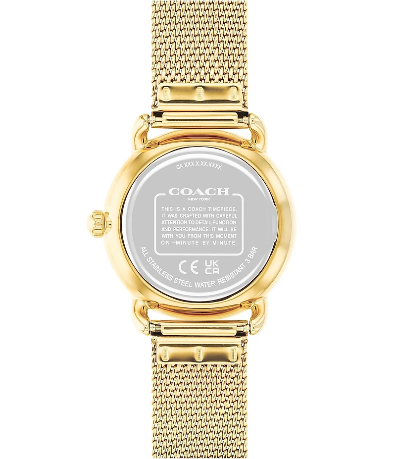 COACH Women's Elliot Silver Dial Quartz Analog Mesh Bracelet Watch