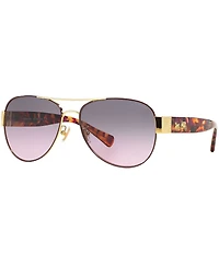 COACH Women's HC7059 58mm Violet Tortoise Aviator Sunglasses